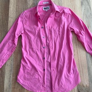 Hot pink Express Men button down dress shirt